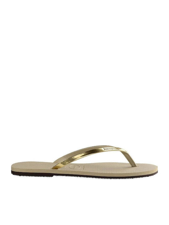 Havaianas Slim Metallic Flip Flops Χρυσά