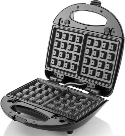 Hyundai Sandwich Maker with Non-Stick Removable Grids for 2 Sandwiches 700W Black