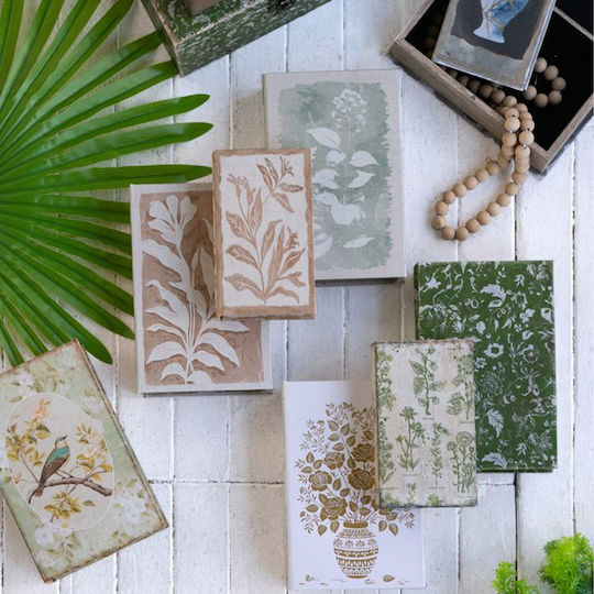 Artekko Set Cutii Decorative Din Lemn În Formă De Carte 2 Bucăți