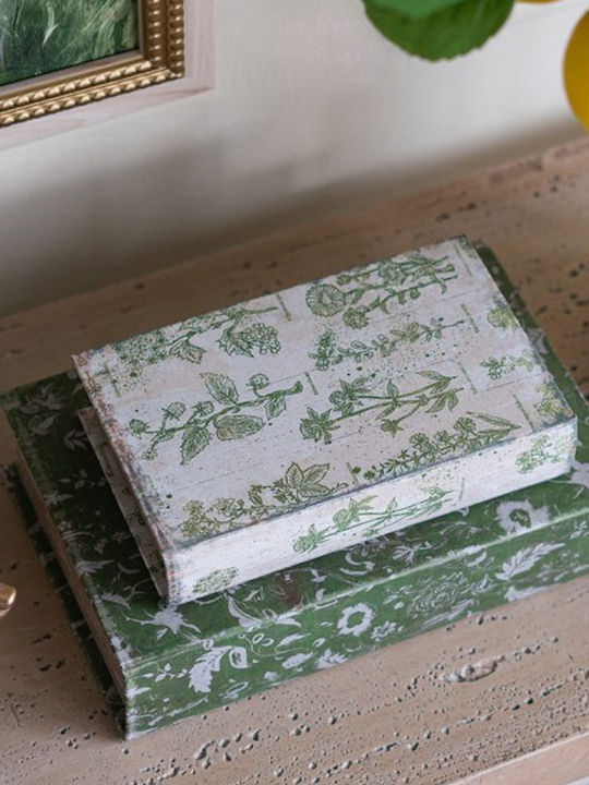 Artekko Set of Wooden Decorative Boxes in Book Shape 2 Pieces