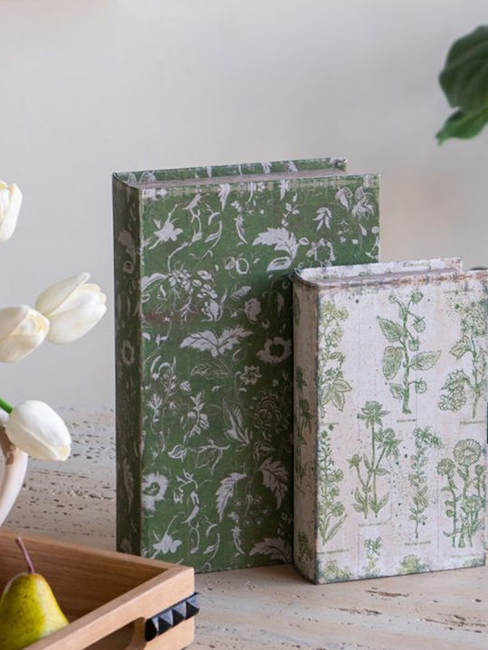 Artekko Set of Wooden Decorative Boxes in Book Shape 2 Pieces