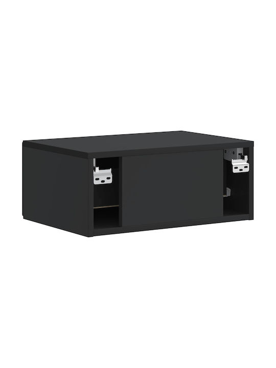 Wooden Black Bedside Tables 2 Pieces 49x34.5x20cm