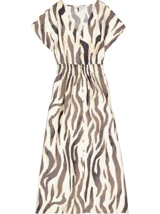 Sommer Midi Hemdkleid Tierdruck