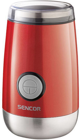 Sencor Electric Coffee Grinder 150W with 60g Capacity Red