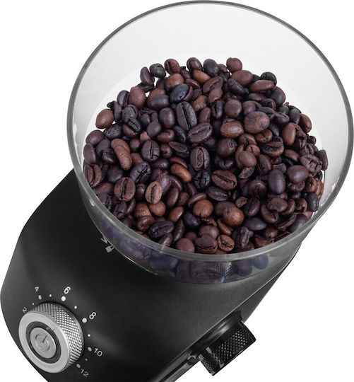 ECG Râșniță de Cafea Electrică 150W cu Capacitate de 240g și 18 Nivele de Măcinare Neagră