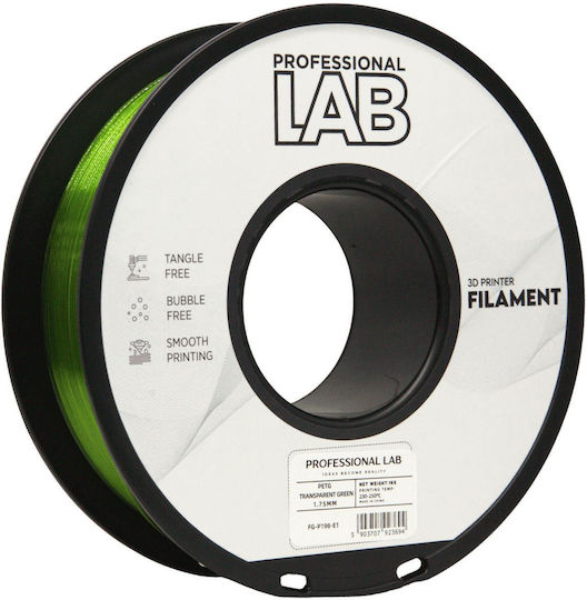 Petg Filament 3d Printer Professional Lab 1 Kg 1.75 Mm Transparent Green