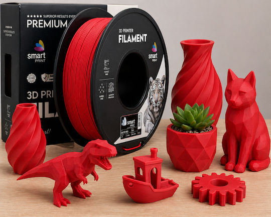 PLA Филамент 3D Принтер Smart Print 1 Kg 1.75 Mm Матово Червен