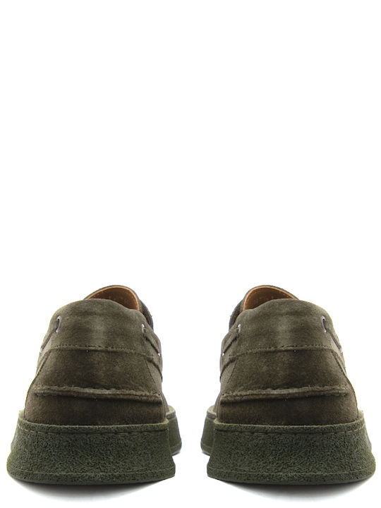 Suede Ανδρικά Boat Shoes σε Πράσινο Χρώμα