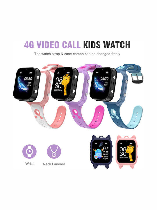 Aoke Kinderuhr mit GPS und Kamera Rosa