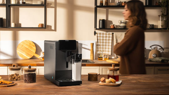Cecotec Latte Автоматична Еспресо Кафемашина 1300W Налягане 19bar за Капучино с Мелачка Сива
