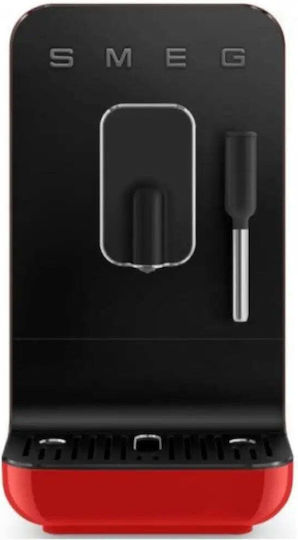 Smeg Αυτόματη Μηχανή Espresso 1350W Πίεσης 19bar με Μύλο Άλεσης Κόκκινη