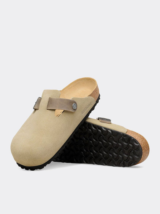 Boston Leather Winter Men's Slippers Khaki