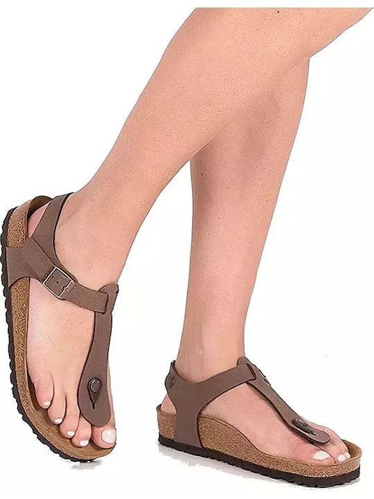 Birkenstock Kairo Birko-Flor Nubuck Σανδάλια Καφέ