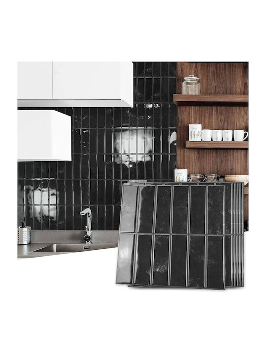 Wall Stickers Vinyl Self-adhesive Tiles 10 Pieces 30.5x30.5 Cm Black Wall Stickers Vinyl Self-adhesive Tiles 10 Pieces 30.5x30.5 Cm Black