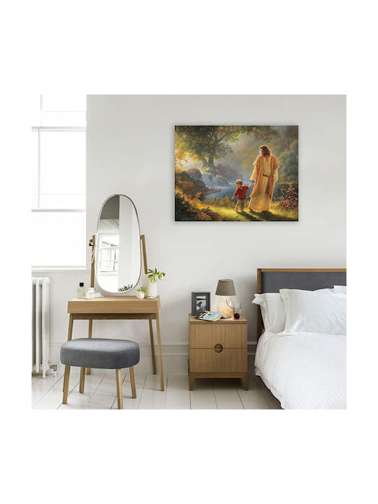 Painting Jesus Holding My Hand Decorative Framed Religious 40x60 Cm