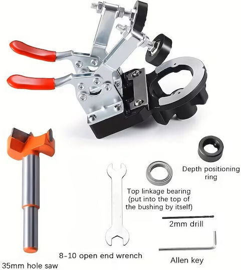 Sablon Pentru Găurirea Balamalelor Zola Mobilă Freză 35 Mm Aluminiu Plastic Accesorii Incluse