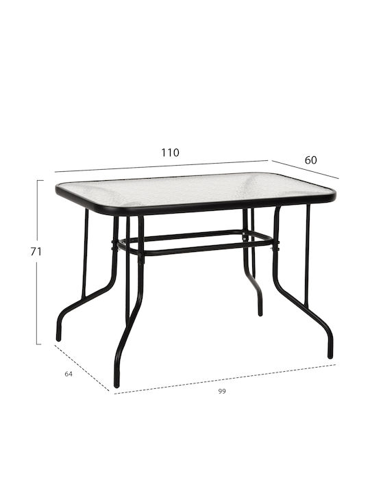 Leone 5 Pieces Black Outdoor Dining Room Set
