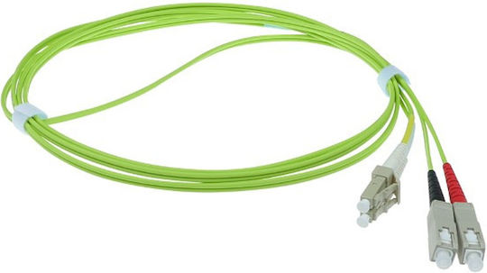 Act Om5 Lc Sc Duplex 50/125μm Upc 0.5m Lime Green Optical Fiber Cable