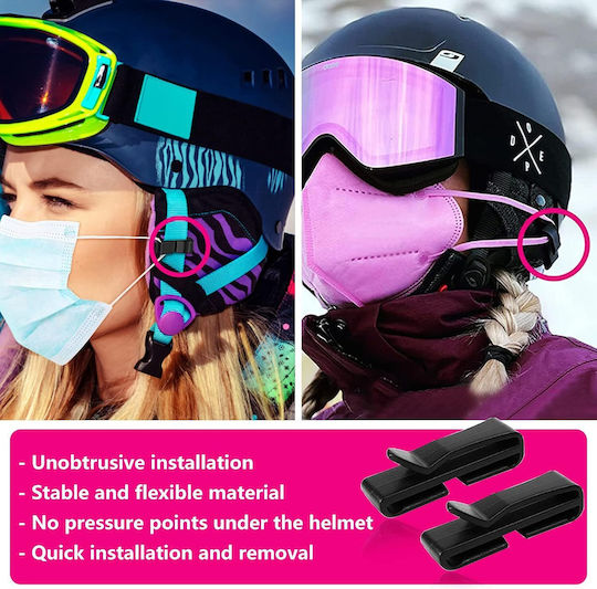 Clips Hooks Holders Mask To Ski Helmet Set 12 Pieces