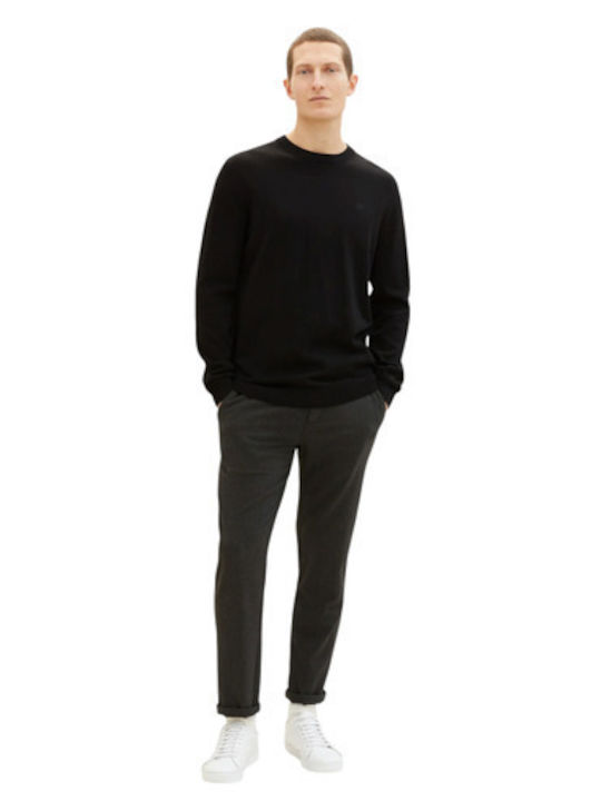 Basic Langarm-Pullover Black