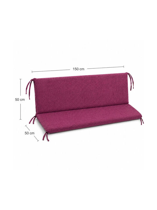 Pucioasa Garden Swing Cushion with Backrest Burgundy 50x150cm