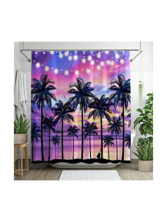 Cortină De Duș Impermeabilă Din Țesătură 180x180cm Roz