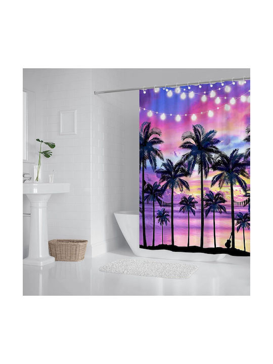 Cortină De Duș Impermeabilă Din Țesătură 180x180cm Roz