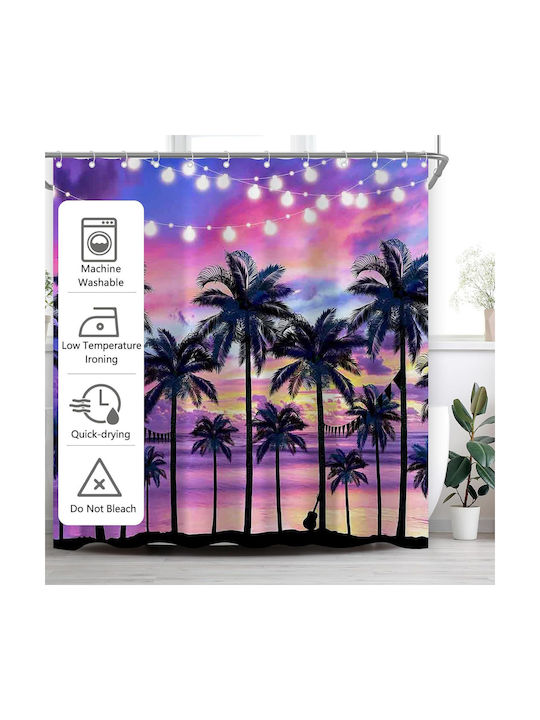 Cortină De Duș Impermeabilă Din Țesătură 180x180cm Roz