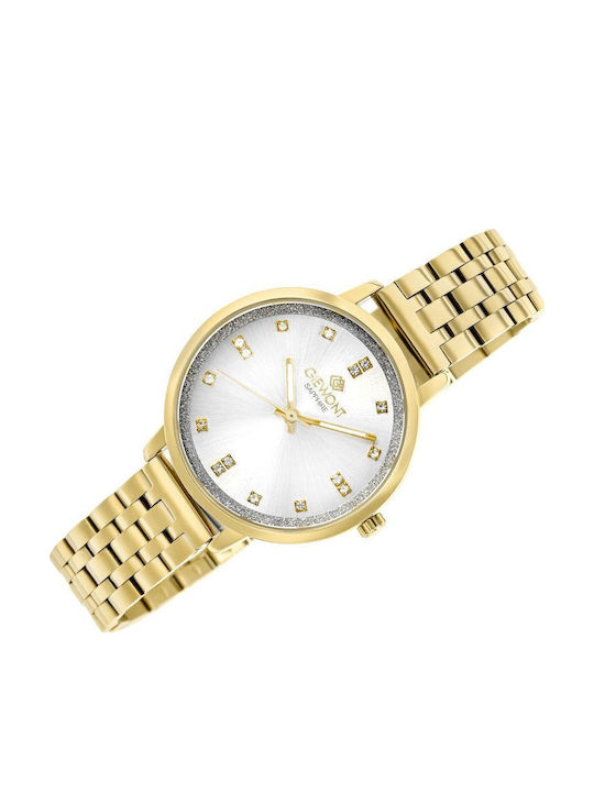 Giewont Womens Battery Watch With Gold Metal Bracelet