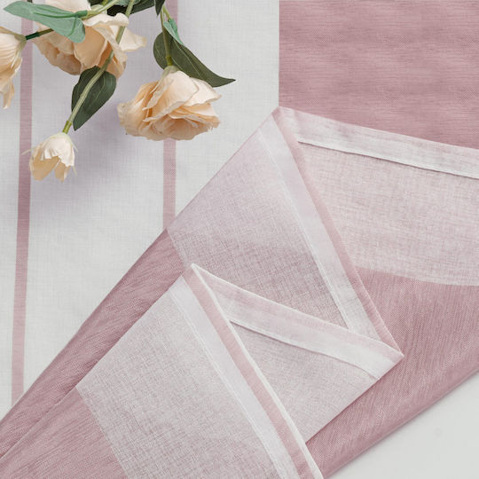 Σετ Κουρτίνες Παραθύρου με Τρουκς Pink 140x245εκ.