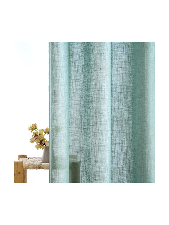 Set Perdele Fereastră cu Capse Turcoaz 140x215 cm