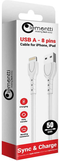 Lemontti Usb A To Lightning Cable 0.5m White