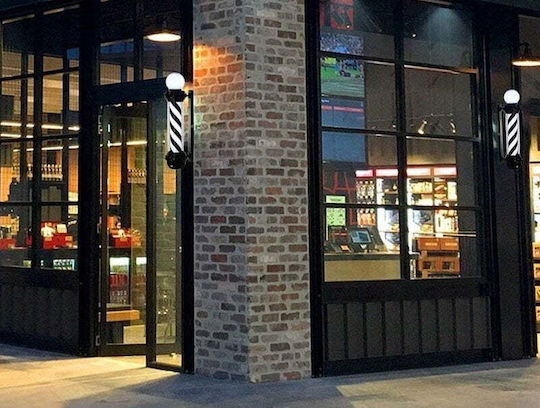 Barber Pole Sign Illuminated
