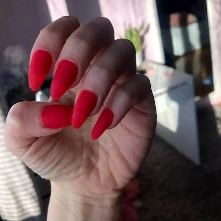 Set 24 Tipsuri Unghii False Roșii Mat Migdale