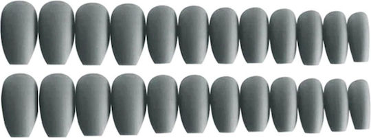 Set 24 Matt Grau Ballerina Falsche Nagelspitzen