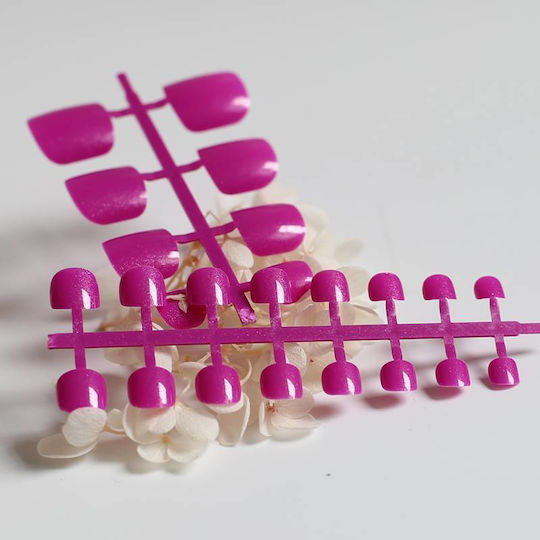 Set 24 Magenta Toe Nail Tips
