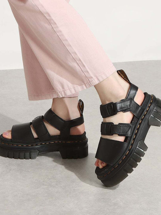 Ricki Nappa Lux Leather Women's Flat Sandals Black