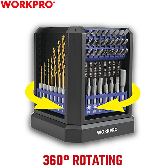 WorkPro Schraubendreher Ratsche mit 48 Magnetischen Wechselbits