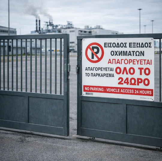 Εισοδος Εξοδος Οχηματων Ολο 24ωρο Απαγορευεται Παρκαρισμα Πινακιδα Αλουμινιου 21χ32 Ινfosign 21755