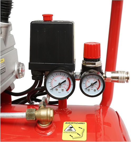 Breckner Einphasiger Luftkompressor mit Leistung 2,5hp und Luftkammer 50lt