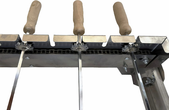 Σουβλιέρα Κάρβουνου Inox 60 Cm 5 Σούβλες