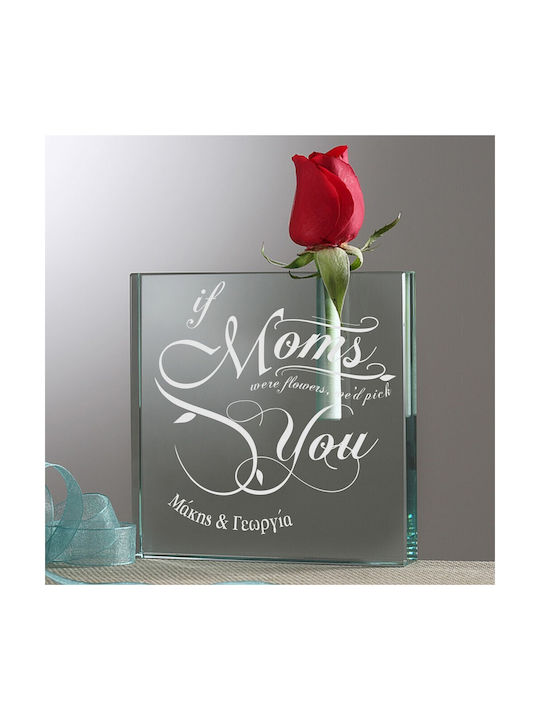 Diodoro Diodoro Dekorative Glasvase If Moms Were Flowers I’d Pick You Rosa (Personalisiert)