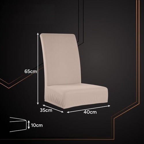 Husă Elastică Pentru Scaun Bej 65x40cm 6 Bucăți