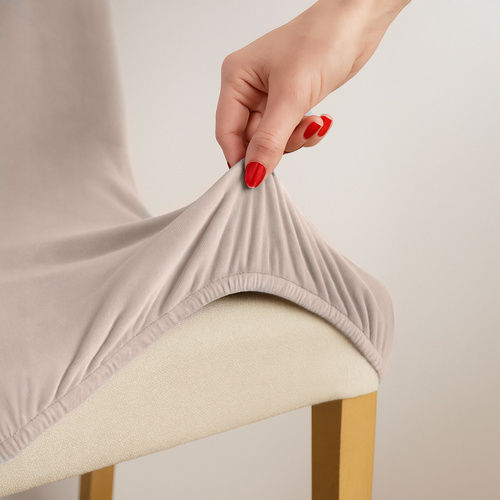 Husă Elastică Pentru Scaun Bej 65x40cm 6 Bucăți