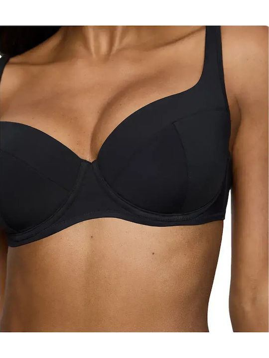 Padded Bikini Bra Summer Twist with Adjustable Straps Black