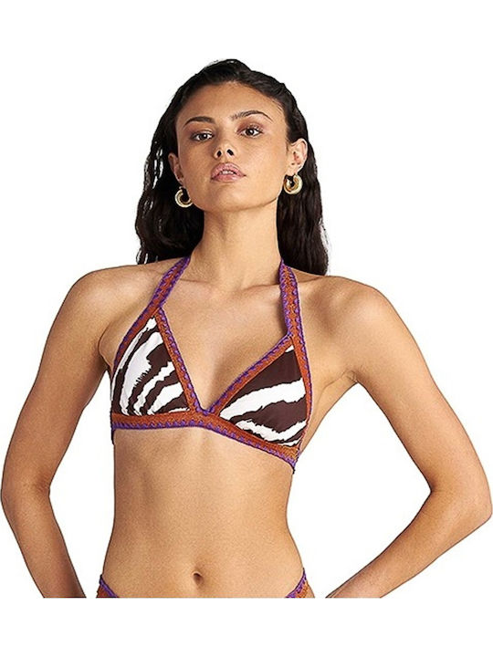 Bikini Triangle C Cup With Padding Animal Print Brown