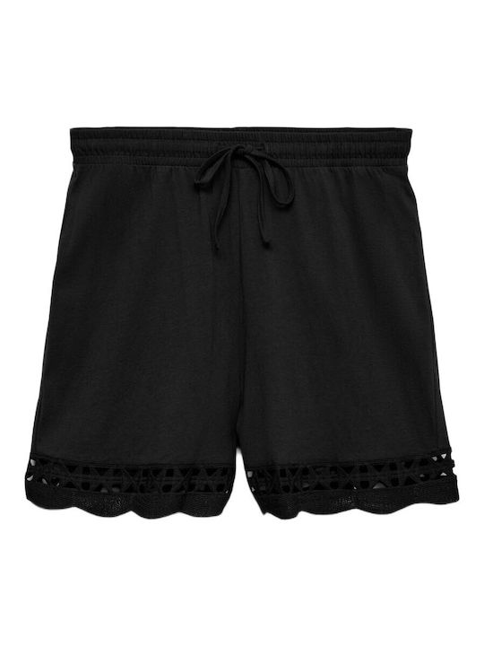 Damen Hohe Taille Shorts Schwarz