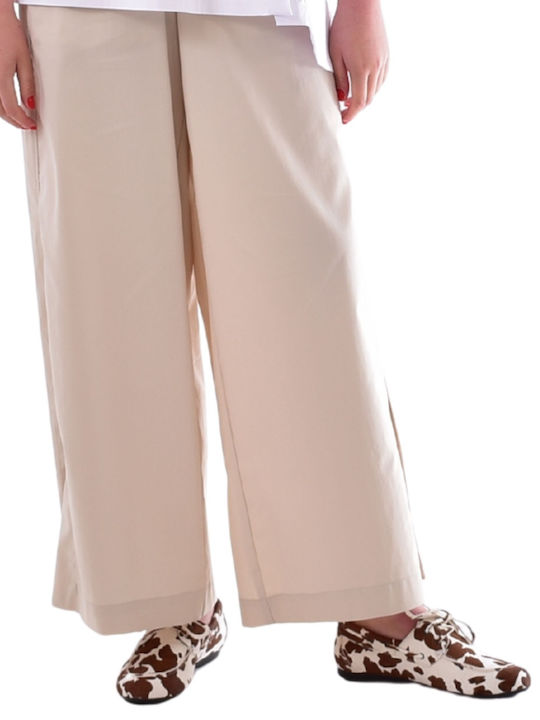 Women's Fabric Trousers Beige