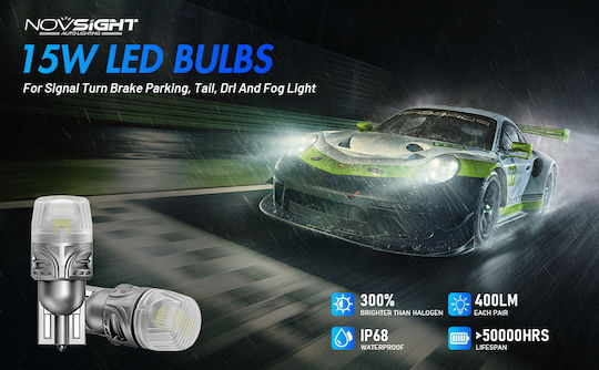 NovSight Крушки за автомобил T10 / DRL / W5W Canbus LED Оранжеви 12V 5W 2бр