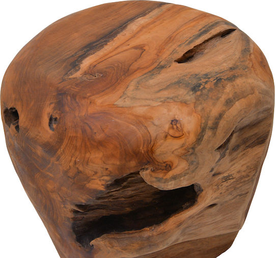 Ξύλινο Σκαμπό Bolare Φυσική Απόχρωση 40x40x35cm